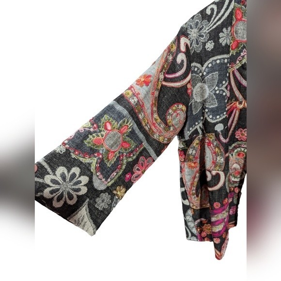 Soft Surroundings 100% Wool Embroidered Jacket Size Medium - Picture 5 of 7